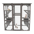 Catio Outdoor Cat Enclosure Cat Catio Cat House, Cat Cage Condo Indoor Playpen Kitty House Shelter With Multi Platforms, Waterproof Roof, Pull Out Tray 71.3