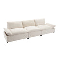 119.5'' 3 Seater Sofa With 2 Storage Unitsfor Living Room, Office, Apartment Beige Polyester 3 Seat