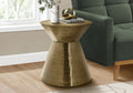 Accent Table, Drum, Side, End, Nightstand, Lamp, Living Room, Bedroom, Gold Metal, Contemporary, Modern Gold Metal