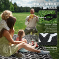 Outsunny Reversible Outdoor Rug, 9' X 18' Waterproof Plastic Straw Floor Mat, Portable Rv Camping Carpet With Carry Bag, Large Floor Mat For Backyard, Deck, Picnic, Beach, Black & White Cr Multicolor Polypropylene