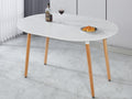 Extensible Table,Dining Table,Office Table,Coffee Table,Wood Leg,100 140 180X100X75Cm Matte White Mdf