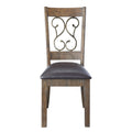 Weathered Cherry And Black Open Back Side Chairs Set Of 2 Natural Black Dining Room Foam Farmhouse Side Chair Rubberwood Open Back Set Of 2 Foam Wood Fabric