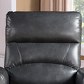 1Pc Contemporary Faux Leather Upholstered Rail Power Reclining Lift Living Room Gaming Chair Charcoal Charcoal Faux Leather Metal Primary Living Space Cushion Back Contemporary,Modern Foam Faux Leather