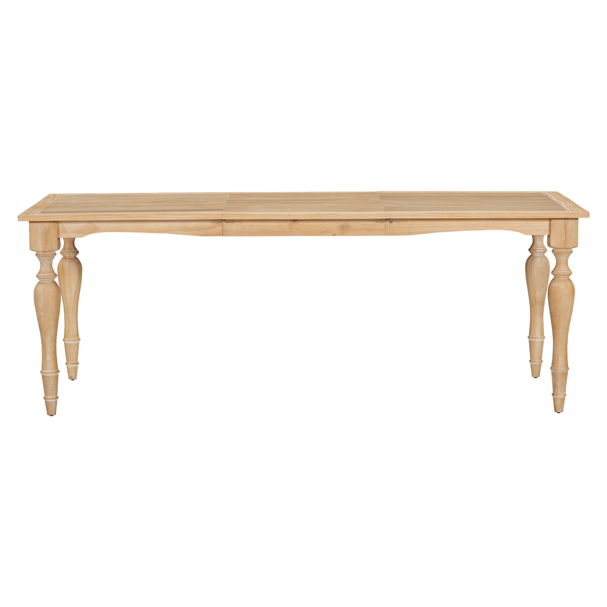 Vintage Traditional 82.7Inch Extendable Dining Table With 23.6Inch Removable Leaf, Natural Natural Seats 8 Dining Room Traditional Rubberwood Rectangular Rubber Wood