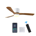 42 Inch Wood Ceiling Fans With Lights And Remote, Modern Flush Mount Low Profile Ceiling Fan With Light, 6 Speed, Reversible Dc Motor, For Bedroom Outdoor Farmhouse Patios Wood Classic Wood Metal