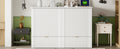 Full Size Murphy Bed With Drawer And A Set Of Sockets & Usb Ports, Pulley Structure Design, White Full White Plywood