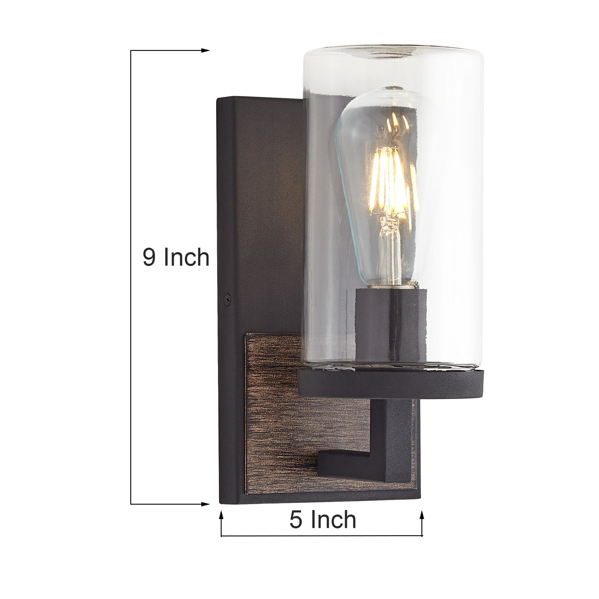 1 Outdoor Wall Light Walnut Outdoor Lighting Steel Steel