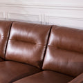 Mid Century Leather Sofa Light Brown Leather 3 Seat