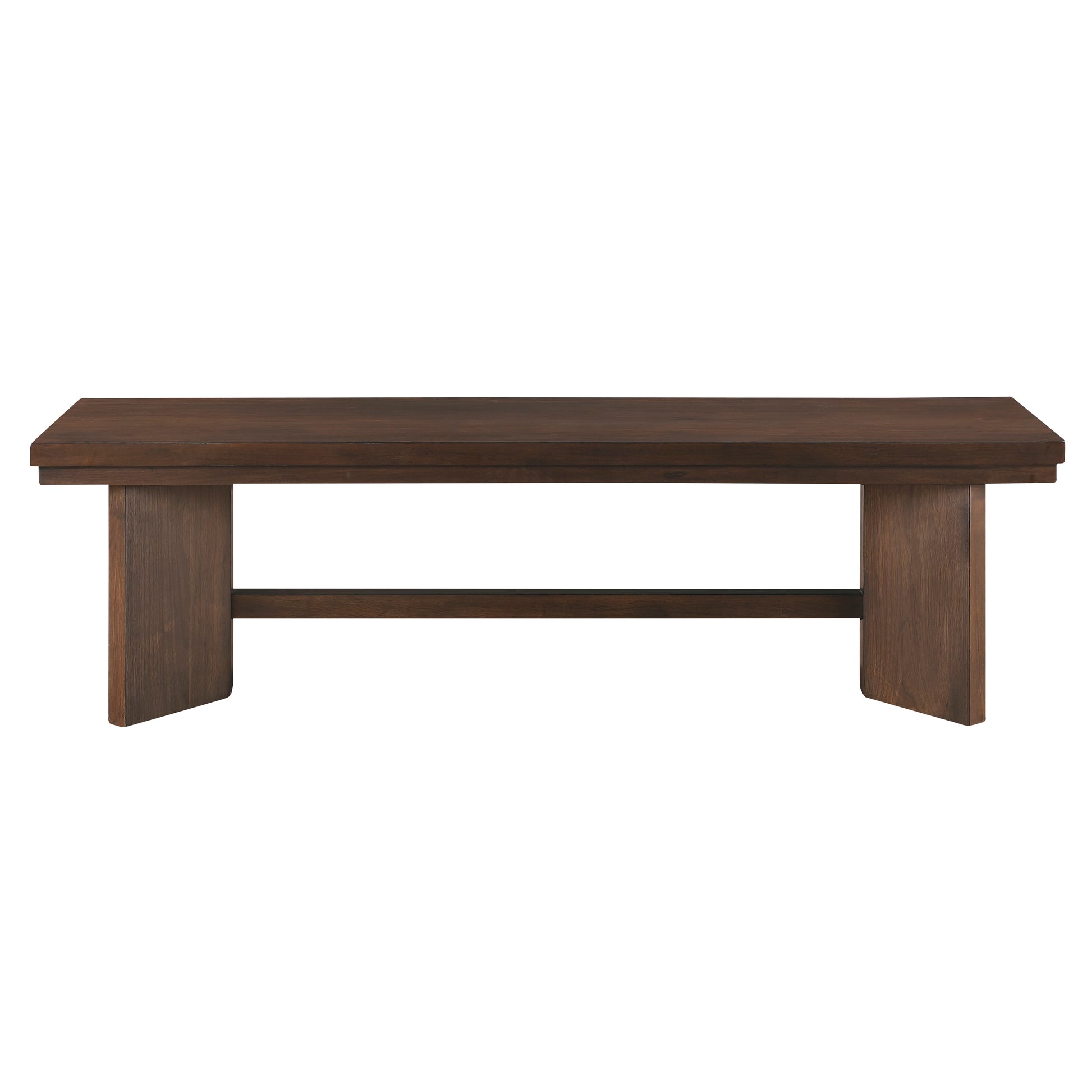 Walnut Finish Wood Bench 1Pc V Angled Design Base Dining Bench Modern Furniture Walnut Dining Room Wood