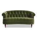 La Rosa Victorian Chesterfield Loveseat, Olive Green Performance Velvet Olive Green Foam Velvet