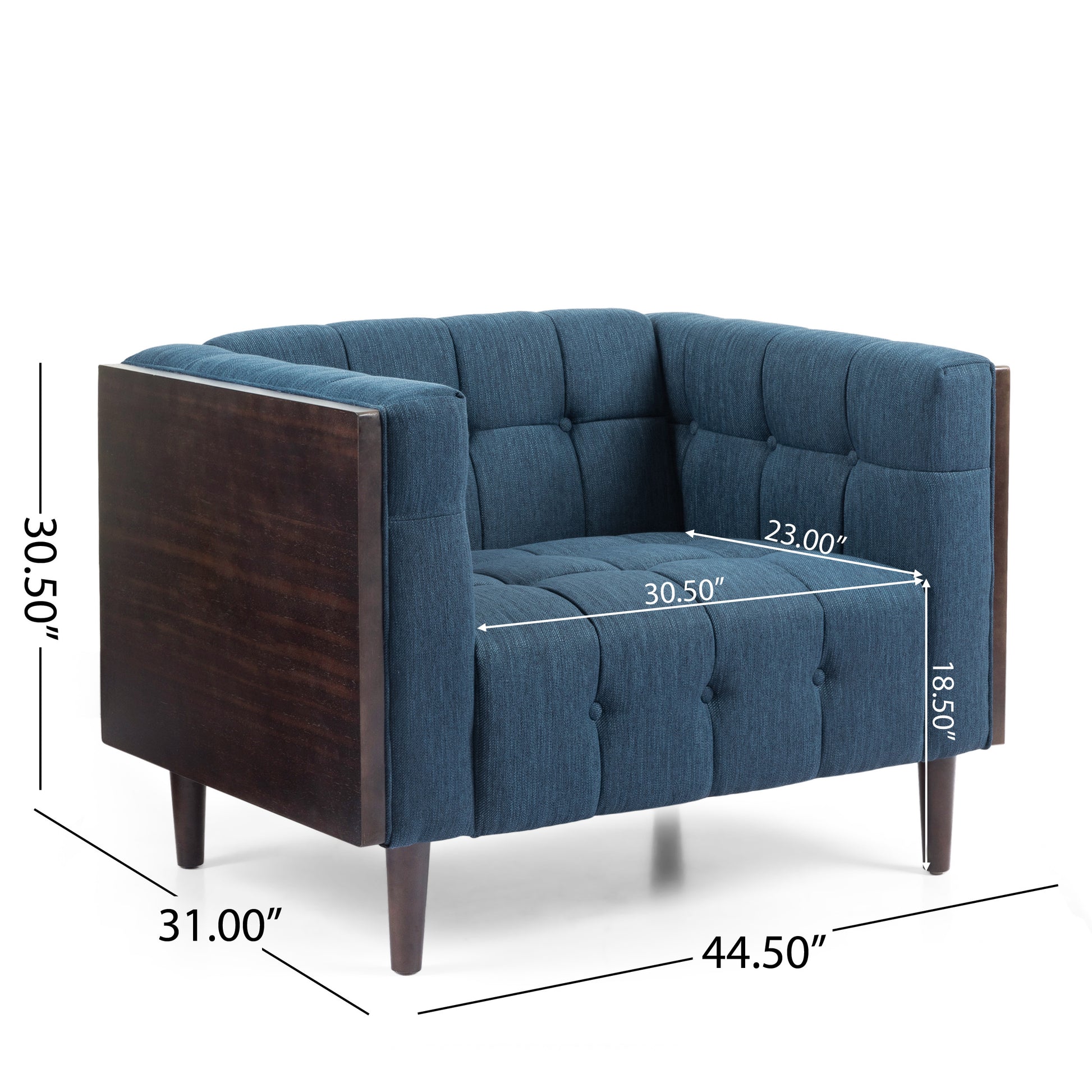 Club Chair Navy Blue Fabric