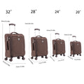 Four Piece Fabric Luggage Set, Expandable Suitcase For Travel, School And Business Trip 20 24 28 32In Coffee Fabric