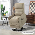 Coolmore Recliner Chair, Electric Recliner Chairs For Adults, Side Pocket Power Reclining Chair Pocket Springs Seat Cushion, Corduroy Fabric Recliner Sofa For Living Room, Bedroom, Home Theater Camel Camel Foam Corduroy