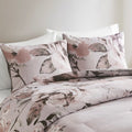3 Piece Floral Printed Comforter Set Lilac Full Queen Full Lilac Cotton