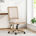 Swivel&Lift Office Chair Beige Natural Fabric