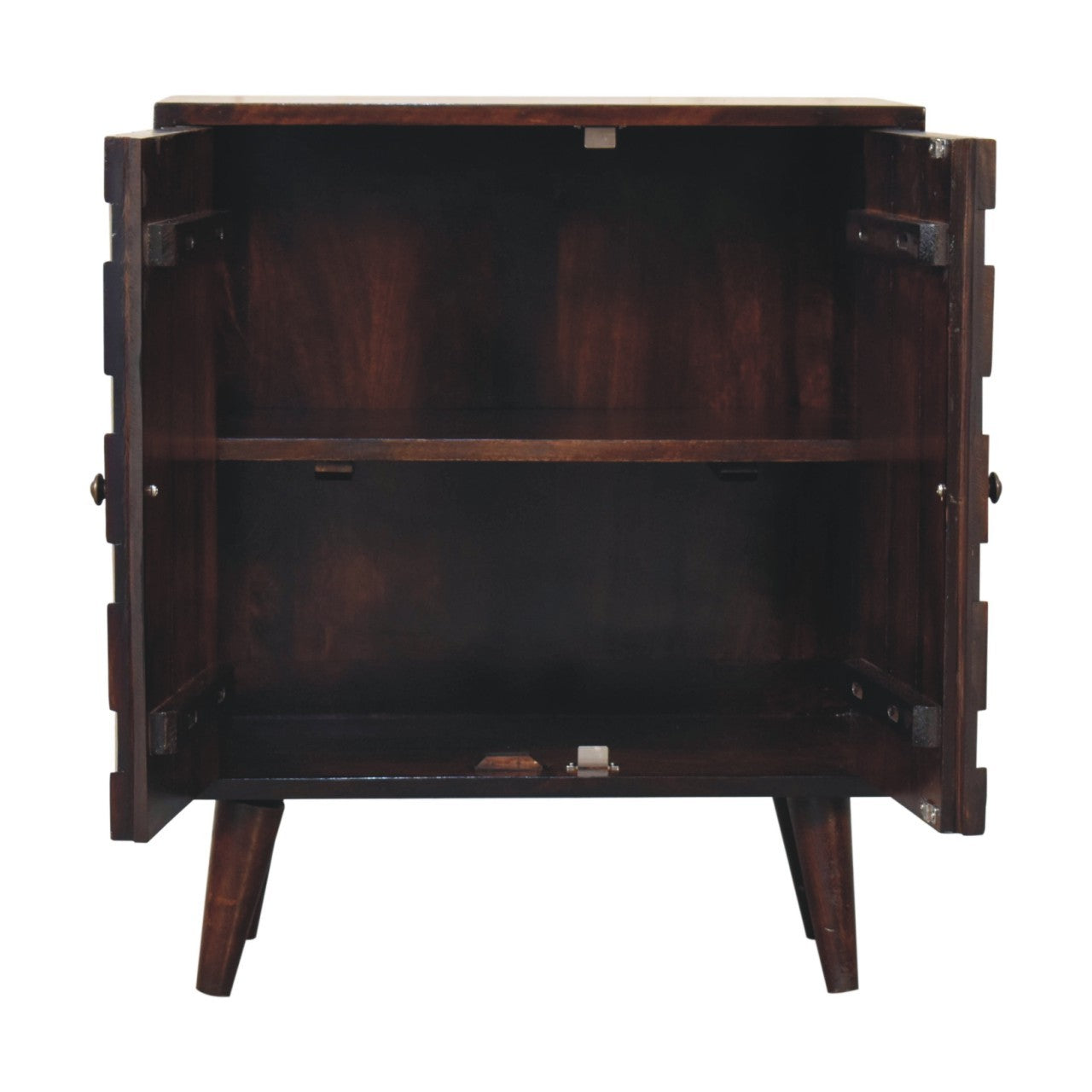 Solid Wood Mini Pineapple Carved Light Walnut Cabinet Standard 1 2 Shelves Lacquered Walnut Brown Brown Primary Living Space Solid Wood Classic,Contemporary Mango Wood Solid Wood