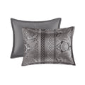 7 Piece Jacquard Comforter Set Grey King King Grey Polyester