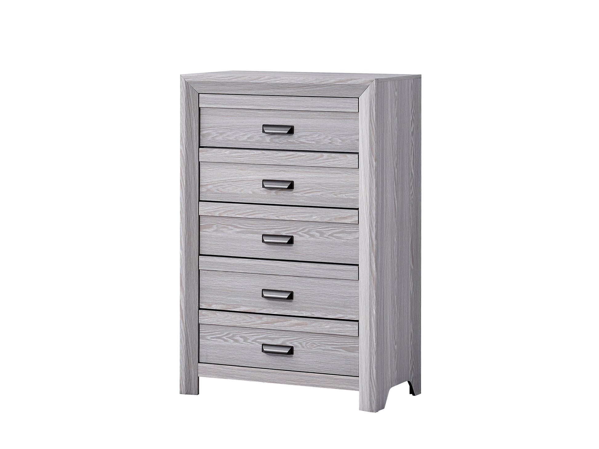 1Pc Contemporary Five Drawers Chest Gray Driftwood Finish Rustic Finish Bedroom Wooden Furniture Gray Bedroom Contemporary,Rustic Wood