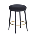 24.75'' Modern Counter Stools Set Of 2,Black Counter Stools With Iron Frame,Sponge Cushion,Footrest,Suitable For Kitchen Bedroom Dining Room Iron Black Kitchen Sponge Round Modern Set Of 2 Fiber