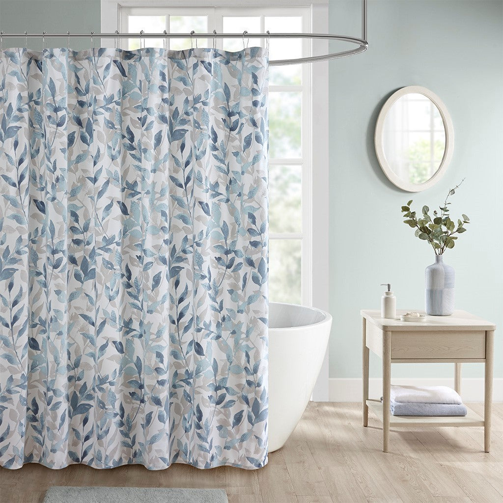 Botanical Printed Shower Curtain Multicolor Microfiber