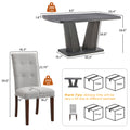 Dining Table Set For 6, 7 Piece Kitchen Table Chairs Set, 1.8