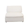 Living Room Modular Armless Sofa Couch, 1 Pc Fabric Upholstered Sectional Sofa With Soft Cushions, White White Linen Wood Primary Living Space Soft Cushion Back Contemporary,Modern Engineered