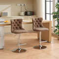 Swivel Pu Leather Barstools Adjusatble Seat Height From 25 33 Inch, Chrome Base Bar Stools With Backs Comfortable Tufted For Home Pub And Kitchen Island, Beige,Set Of 2,1512Br Brown Dining Room American Design Bar Stools Wing Back Set Of 2 Foam Pu