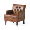 Harrison Tufted Club Chair Brown Microfiber