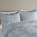 Shaggy Long Fur Comforter Mini Set King Grey Polyester