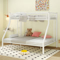 Twin Xl Over Queen Metal Bunk Bed With Ladder And Guardrails, White Expected Arrival Time: 9.7 Box Spring Not Required Twin Xl White Metal Metal