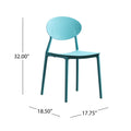 Westlake Injection Molding Pp Chair Set Of 2 Teal Polypropylene