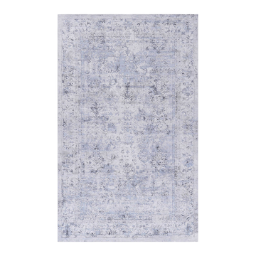 8X10 Area Rug, Washable Rug, Low Pile, Non Slip, Non Shedding, Foldable, Kid & Pet Friendly Area Rugs For Living Room, Bedroom, Kitchen, Dining Room Rug Perfect Gifts, Blue Cream, 8' X 10' Blue Cream Chenille Polyester