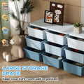 Qaba 3 Tier Kids Storage Unit, 9 Drawer Chest Toy Organizer Plastic Bins For Kids Bedroom Nursery Kindergarten Living Room For Boys Girls Toddlers, Blue Blue Polypropylene