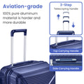 Luggage Sets 4 Piece 14 20 24 28 , Expandable Lightweight Suitcase With 4 Double 360 Degrees Mute Spinner Wheels Pp Materials Durable Tsa Lock Travel Luggage Navy Blue Polypropylene