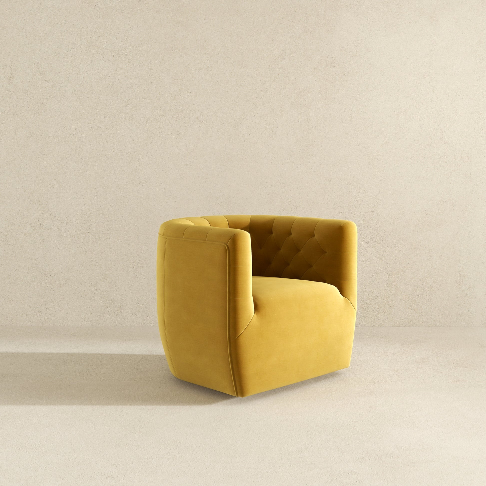 Delaney Swivel Chair Gold Velvet Yellow Velvet Wood Solid Wood,Velvet
