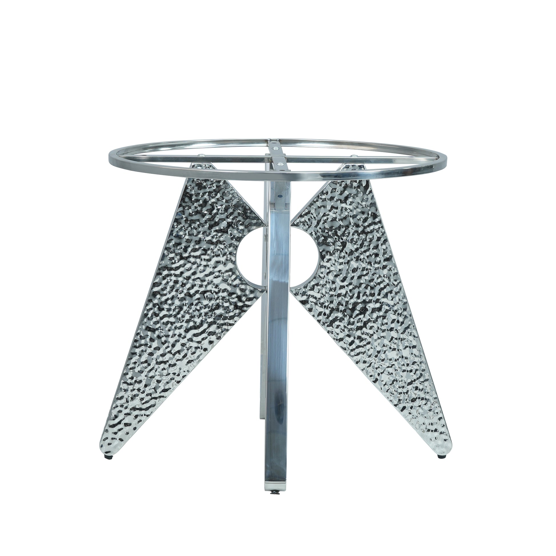 59.05" Round Marble Dining Table With Silver Stainless Steel Design Base, Artificial Marble For 6 8 People, 31.5"White Artificial Stone Turntable,White Dining Table Only Silver,White Dining Room