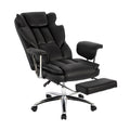 Office Chair, Big And Tall Executive Office Chair With Footrest, Leather Computer Chair, Ergonomic Reclining Chair High Back With Lumbar Support, Large Home Office Chair Black Black Pu Leather