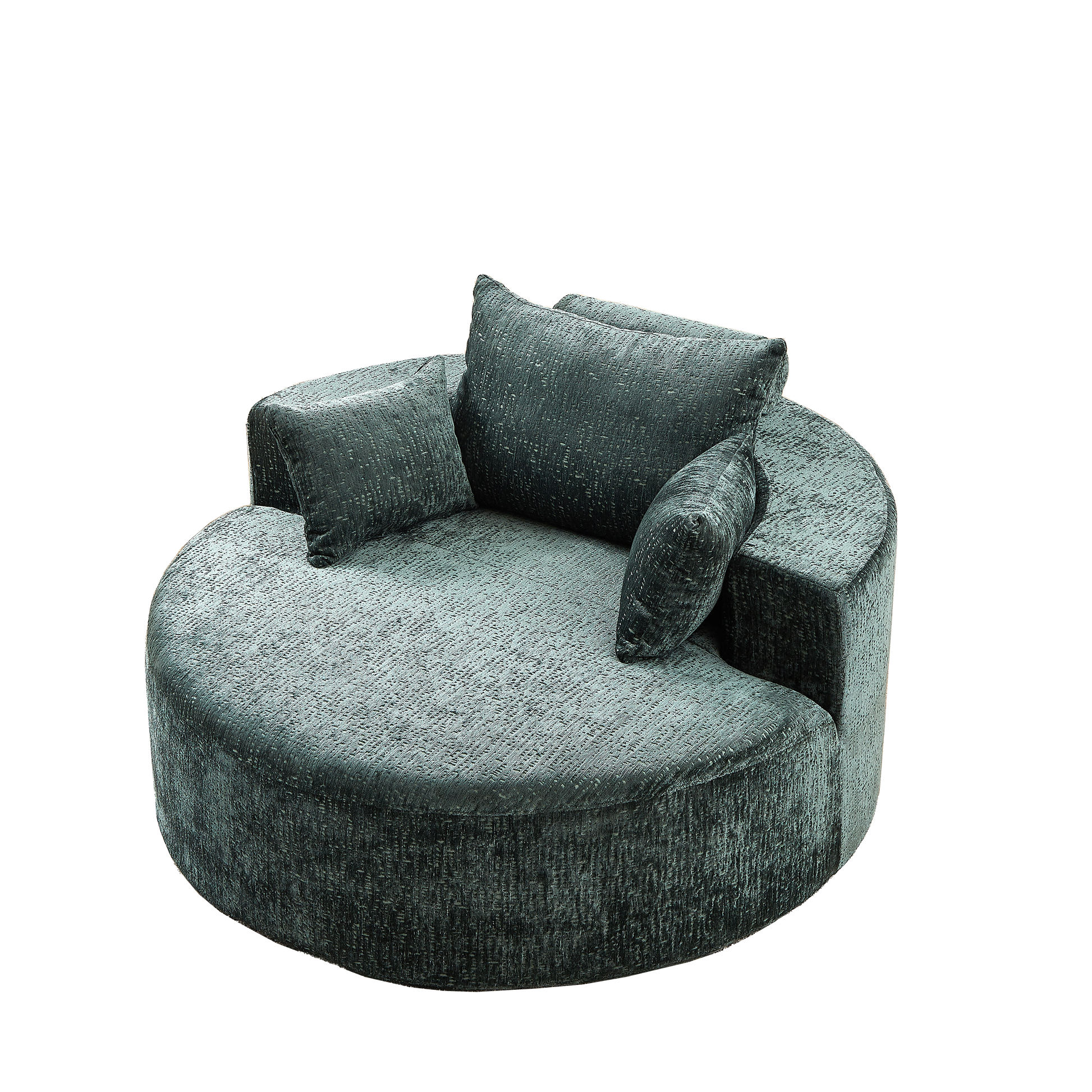 55''L Chenille Sponge Single Sofa,No Assembly Required,Fluffy Modern Sleeper Chair For Living Room, Bedroom, Lounge And Projection Room Not A Swivel Chair. Green Foam Chenille 1 Seat