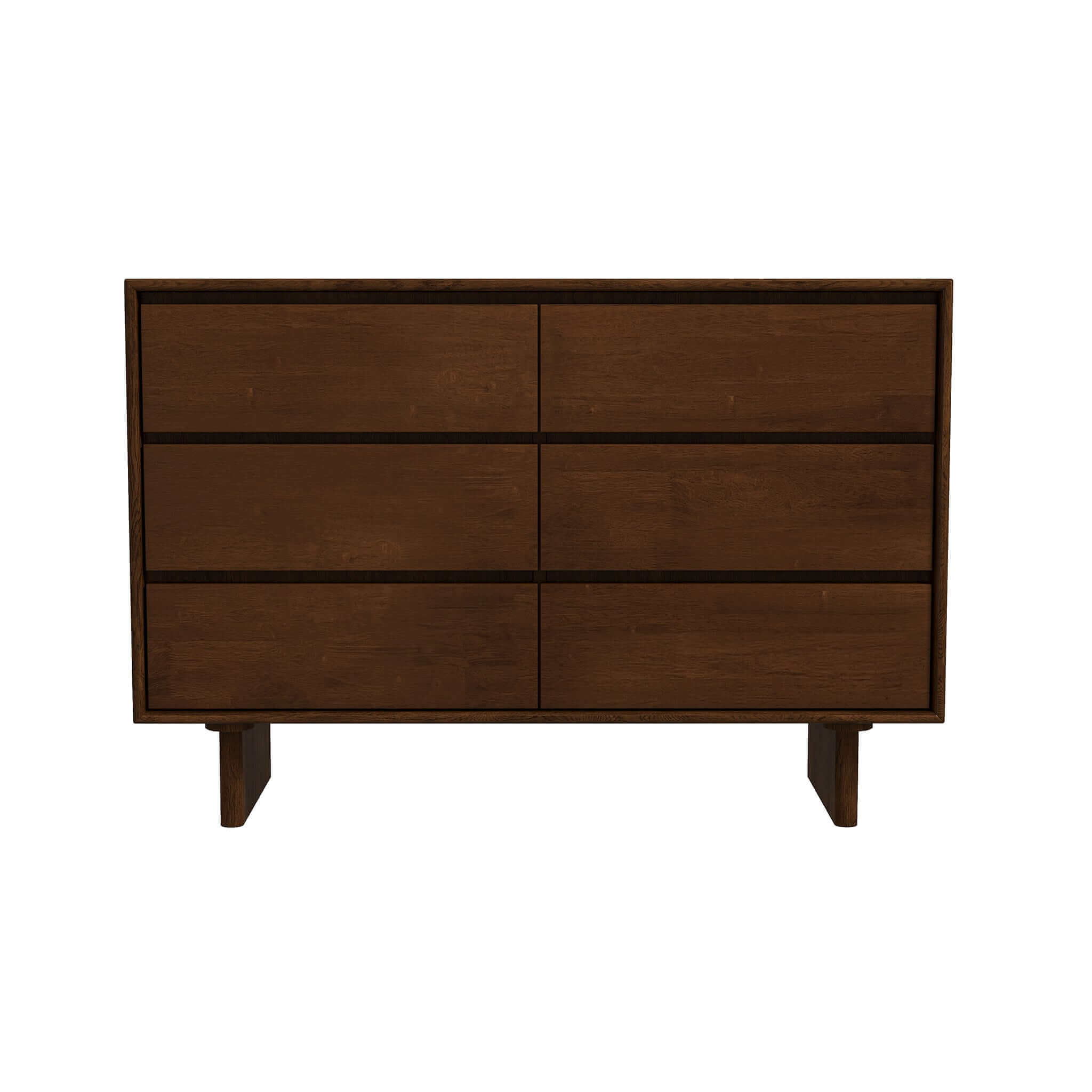 Dubrovnik Mid Century Modern Walnut Dresser With 6 Drawers Brown,Wood Brown Bedroom Mid Century Modern Walnut Solid Wood