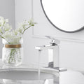 Polished Chrome Low Arc Single Handle Bathroom Sink Faucet With Drain Chrome Brass