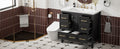 36'' Bathroom Vanity With Resin Sink Combo, Solid Wood Frame Bathroom Storage Cabinet, Freestanding Vanity Set With 5 Drawers& Soft Closing Doors Same As Sw000142Aab Black Bathroom Solid Wood Mdf Resin
