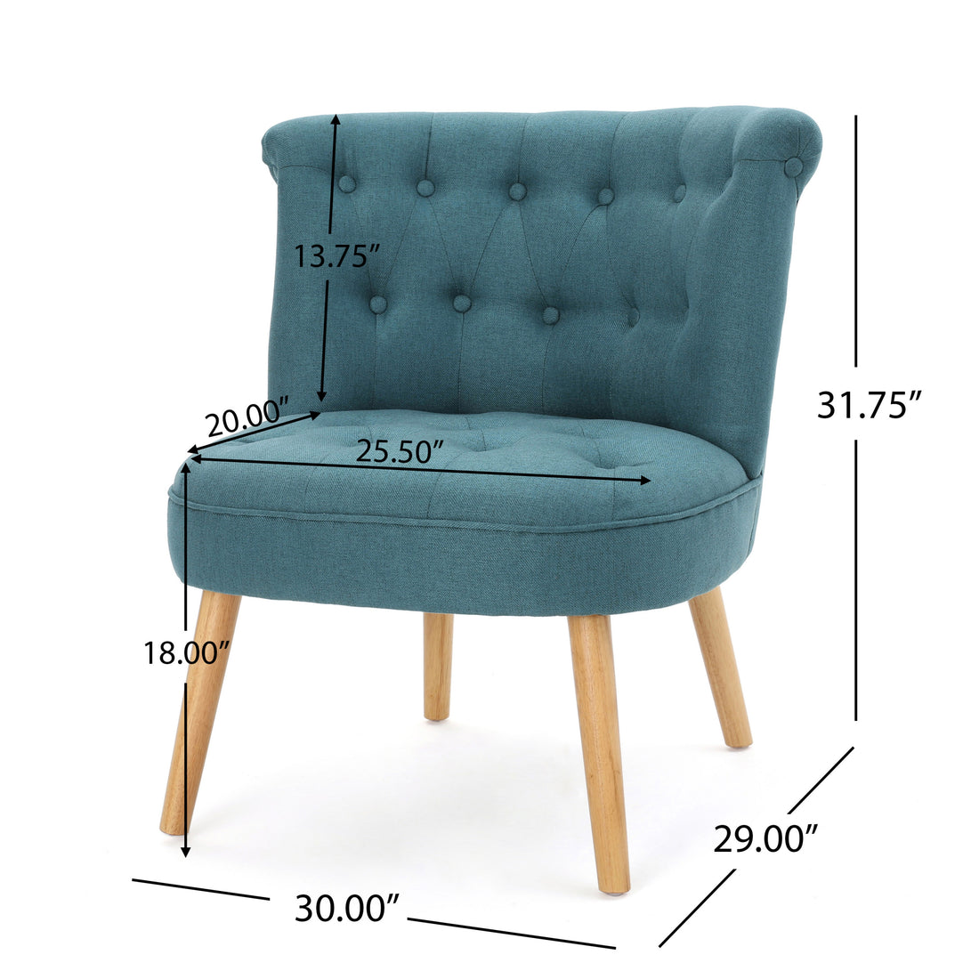 Bordeaux Tuft Chair Teal Fabric