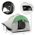 Outsunny Suv Tent, 2000Mm Waterproof Truck Tent With 3 Doors And Mesh Window, For 5 6 Person Camping Outdoor Travel, 7.5' L X 6.9' W X 6.9' H, Gray And Green Grey Polyester