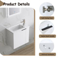 Bathroom Vanity With Sink 22 Inch For Small Bathroom,Floating Bathroom Vanity With Soft Close Door,Small Bathroom Vanity With Sink, 22X13 Kd Packing White 1 Soft Close Doors Bathroom Wall Mounted Modern Plywood Plywood