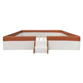 King Size Upholstered Daybed Frame With Fence And Stairs, Brown White King Brown White Mdf Lvl