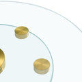 Double Layer Rotatable Round Glass.The Rotatable Design Makes It More Convenient To Retrieve And Place Items.The Upper Glass Has A Diameter Of 30.3 Inches, While The Lower Glass15 Inches.