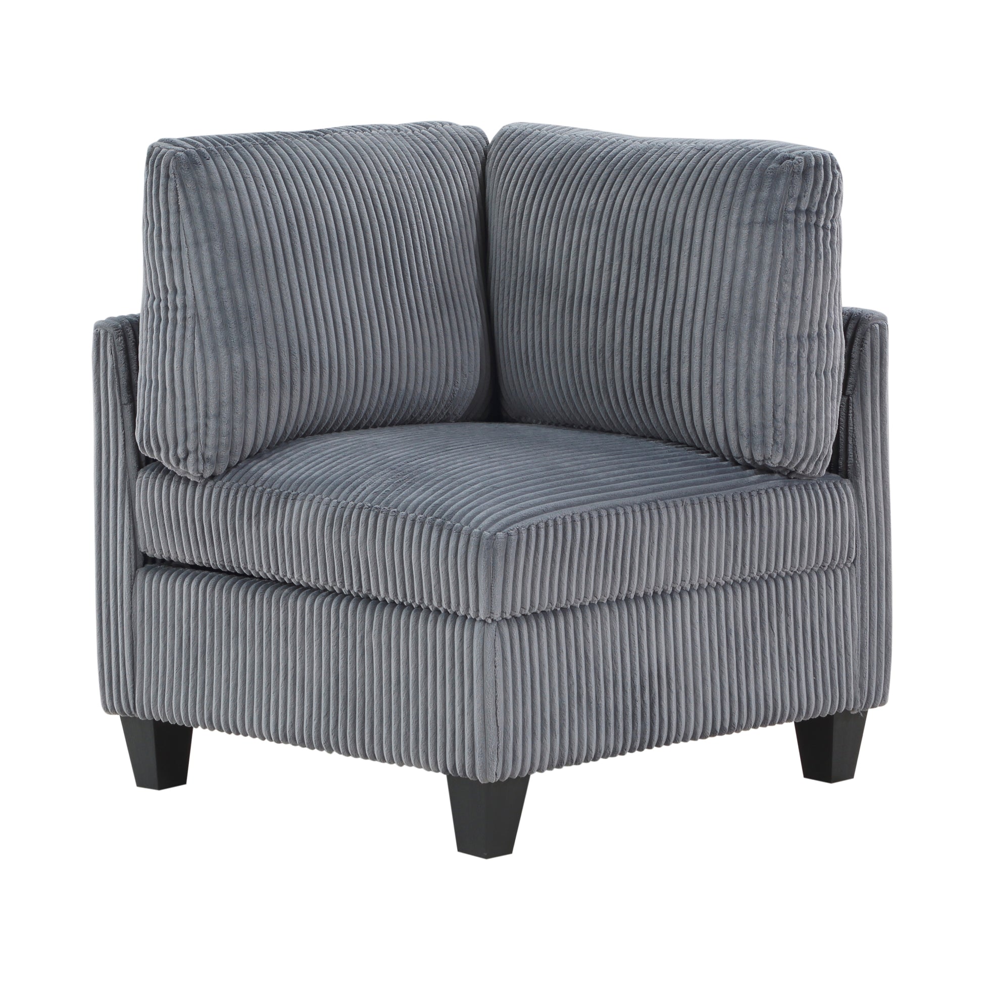 Modern Living Room Furniture Dark Gray Corner Seat With Storage Corduroy Fabric Upholstery 1Pc Modular Piece Dark Gray Primary Living Space Contemporary,Modern Solid Wood
