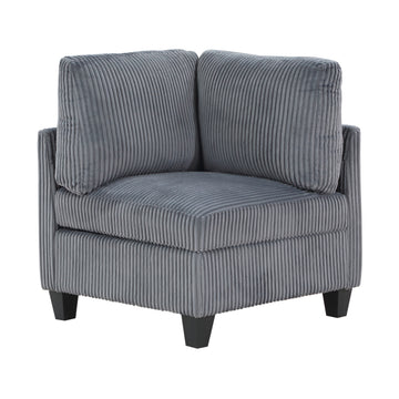 Modern Living Room Furniture Dark Gray Corner Seat With Storage Corduroy Fabric Upholstery 1Pc Modular Piece Dark Gray Primary Living Space Contemporary,Modern Solid Wood