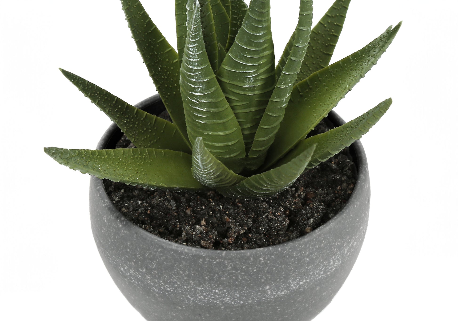 Artificial Plant, 6" Tall, Succulent, Indoor, Faux, Fake, Table, Greenery, Potted, Set Of 3, Decorative, Green Plants, Grey Cement Pots Green Foam Plastic