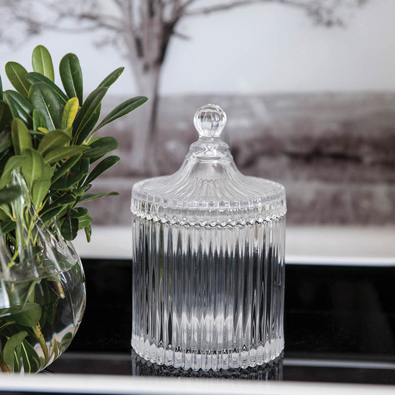 D4X6"Ancell Lidded Glass Jar Clear Glass